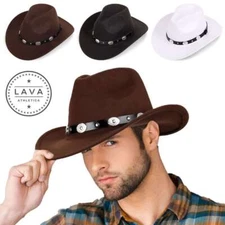 Wide Brim Hat Fedora Panama Western Cowboy Girl Hat Casual Cap For Men Womens