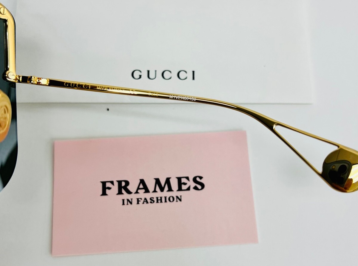 Gucci Sunglasses GG0541S Gucci Gucci Gold Black Star 0541 Shield Mask Rimless Runway  main image 3
