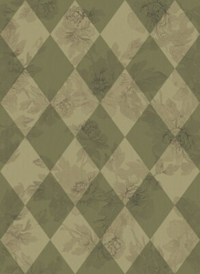 3PCS Wallpaper Green Lattice Sticker Peel And Stick Floral Print Decal 17X472''