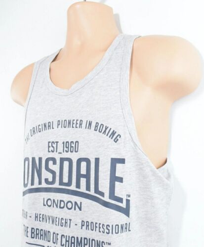 NEW LONSDALE Boxing Gym Vest Top Grey T Shirt SMALL MMA Gym Small Medium