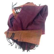 Scarf Luxury Cashmere Feel Scarf Warm  Burgundy Brown Blend  70 x 12” Acrylic