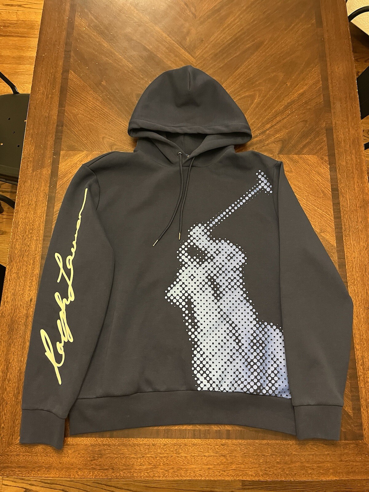 Polo Ralph Lauren RRL Dot Big Print Pony Grafica Felpa con Cappuccio Uomo L Navy