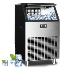 Commercial Ice Maker, 55lbs Storage Bin,Square Ice Cube Maker 265lbs/24h