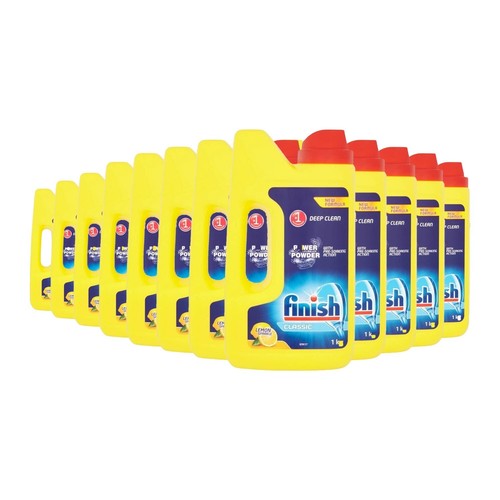 12 x Finish Dishwasher Powder Classic Lemon Sparkle Detergent Refill