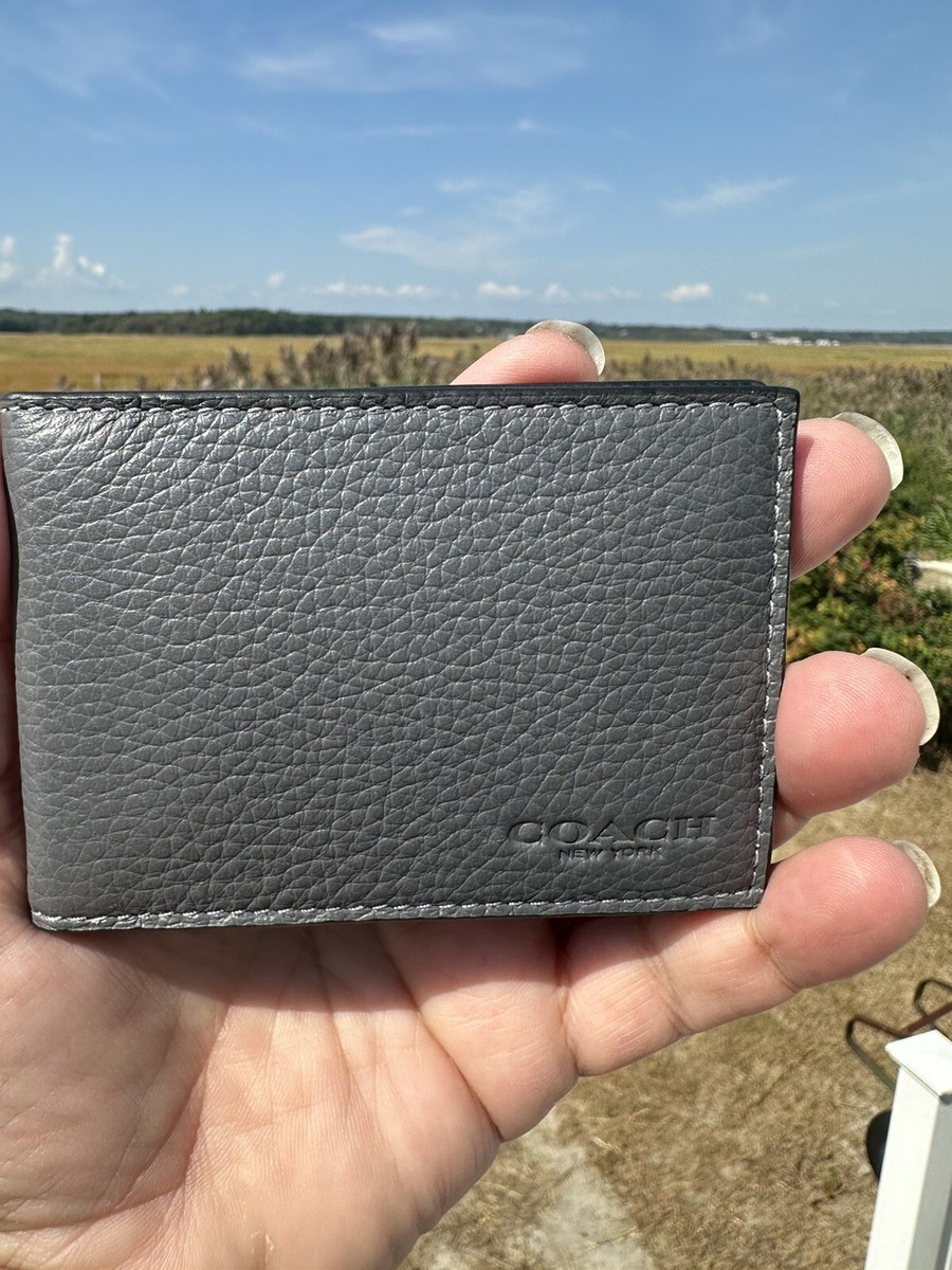 COACH Wallet 17pcs Bulk Lot Reseller まとめ NEW COACH CM167 pebbled leather compact billfold Industrial Grey