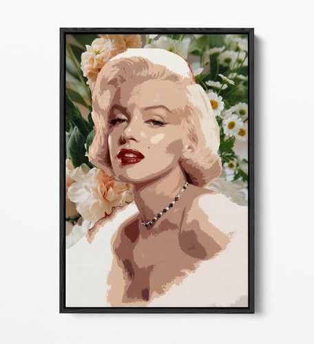 MARILYN MONROE ARTE POP MARGARITA FLORAL - EFECTO FLOTANTE LONA ARTE PARED IMPRESIÓN FOTO - Imagen 5 de 12