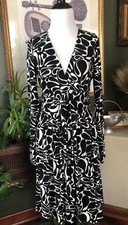An Original Milly Black/White Jersey Knit Surplice Dress M