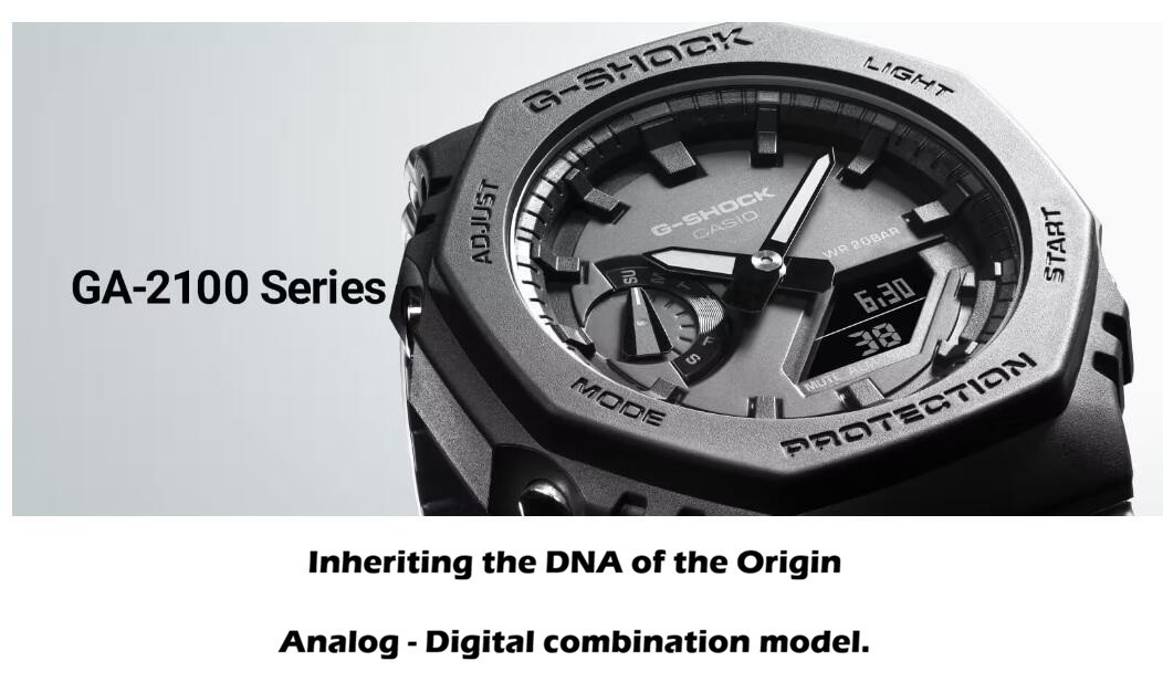 New Casio OAK G-Shock GA2100-1A1 A/D Digital Carbon Resin Black
