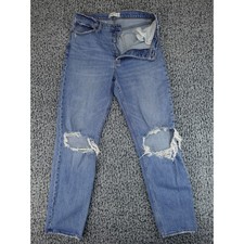 Abercrombie  Fitch The Dad High Rise Jeans Womens 30/10L Blue Distressed