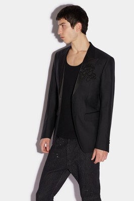 DSQUARED2 MEN'S BLACK TAILORED JACKET WITH EMBELLISHMENT MSRP $3080