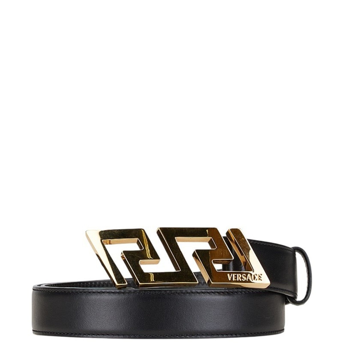 GIANNI VERSACE ブラックレザーベルト 85/34 VERSACE - VERSACE