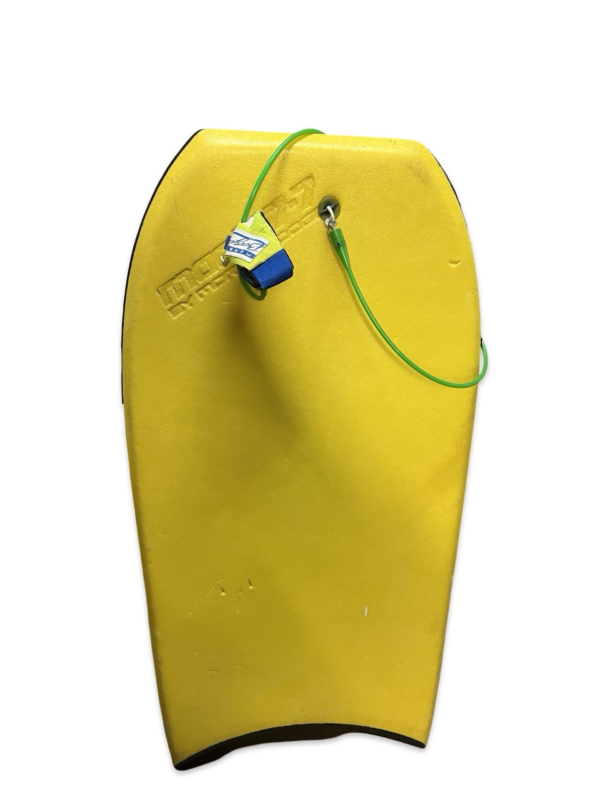 Vintage Morey Boogie Board Mach 7-7 Bodyboard With leash Orange Yellow RARE