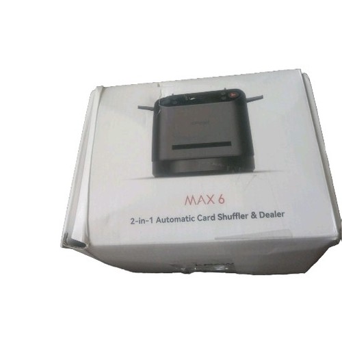 2-in-1 Automatischer Kartenmischer Händler 360° drehbar 2 Decks Karte MAX 6 OPEN BOX