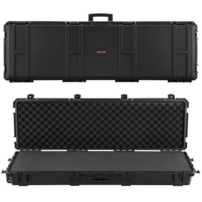 VEVOR Hard Rifle Case IP67 Waterproof Rifle Case Wheels and Pre-cut Foams Black