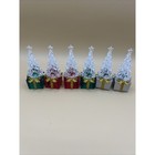Illuminated Snow Tip Mini Trees Christmas Holiday Decor Fresh Batteries