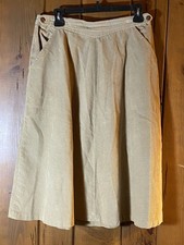 VINTAGE 70s/80s Panther Tan Corduroy Midi Skirt  ILGWU Union Made USA