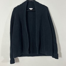 GAP Black Waffle Knit Shawl Collar Cardigan Sweater XS S