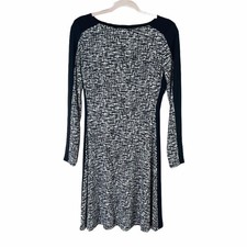 LAUREN Ralph Lauren womens size 4 black white long sleeved stretch sheath dress