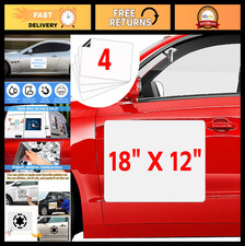 4 Pack Blank Car Magnets 18"x12" Rounded Corner Vehicle Signs for Business Ads