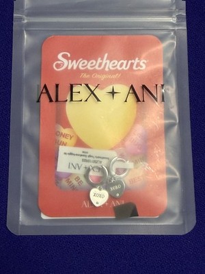 Alex and Ani Valentines Sweethearts Huggie Hoop Earrings BE MINE NEW