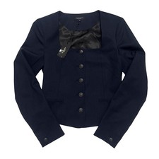 NWT rag  bone Women  s Dark Navy Marianna Stretch Wool Square Neck Blazer Size 4