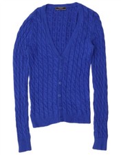Zara maglione cardigan uomo blu medio cotone EL20