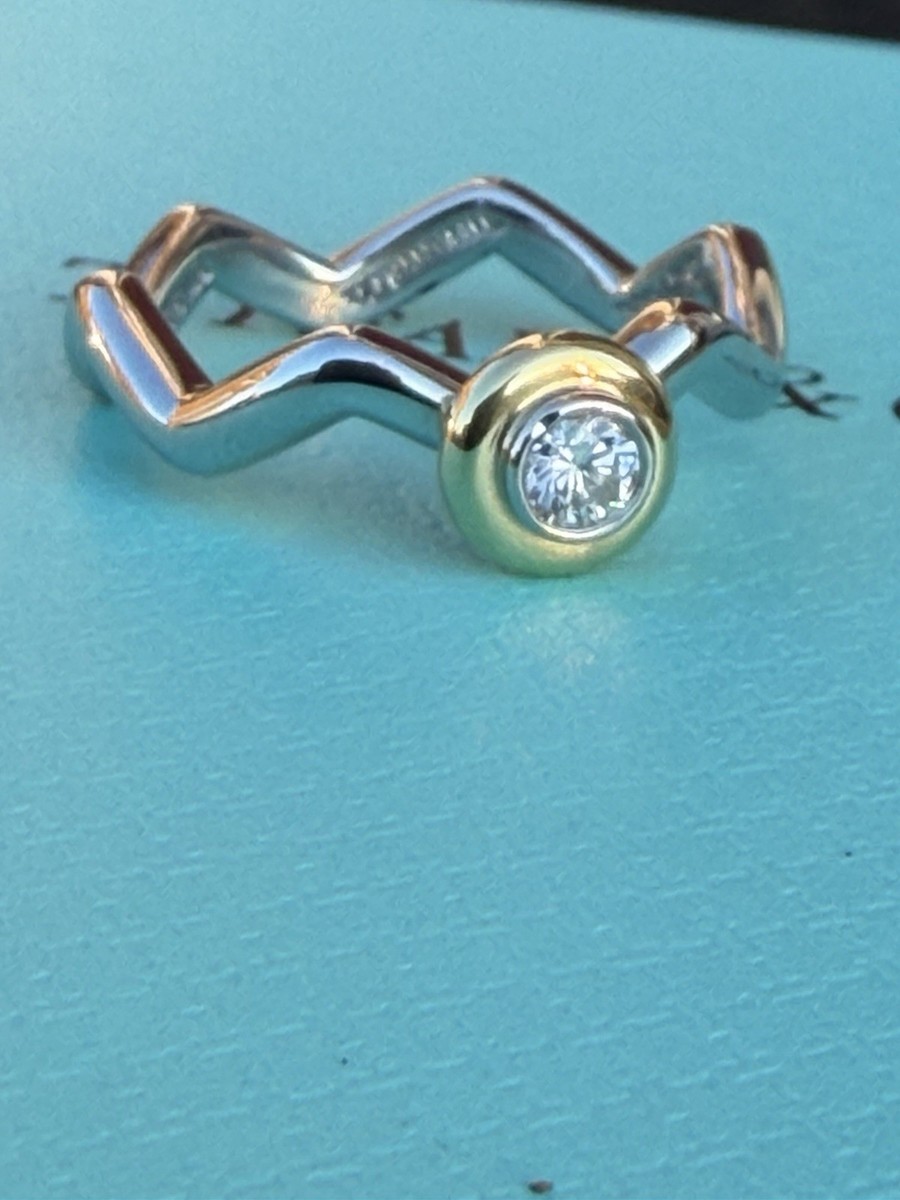 Tiffany & Co Platinum & 18K Gold Paloma Picasso Diamond Zig Zag