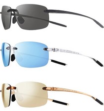 Revo Descend Pro Polarized Photochromic Rimless Wrap w/ Mirror Lens RE1210 Japan