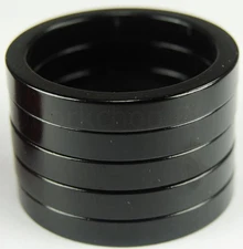 Bicycle BMX or MTB headset spacers for 1 1/8" threadless (SET of 5) 5mm - BLACK