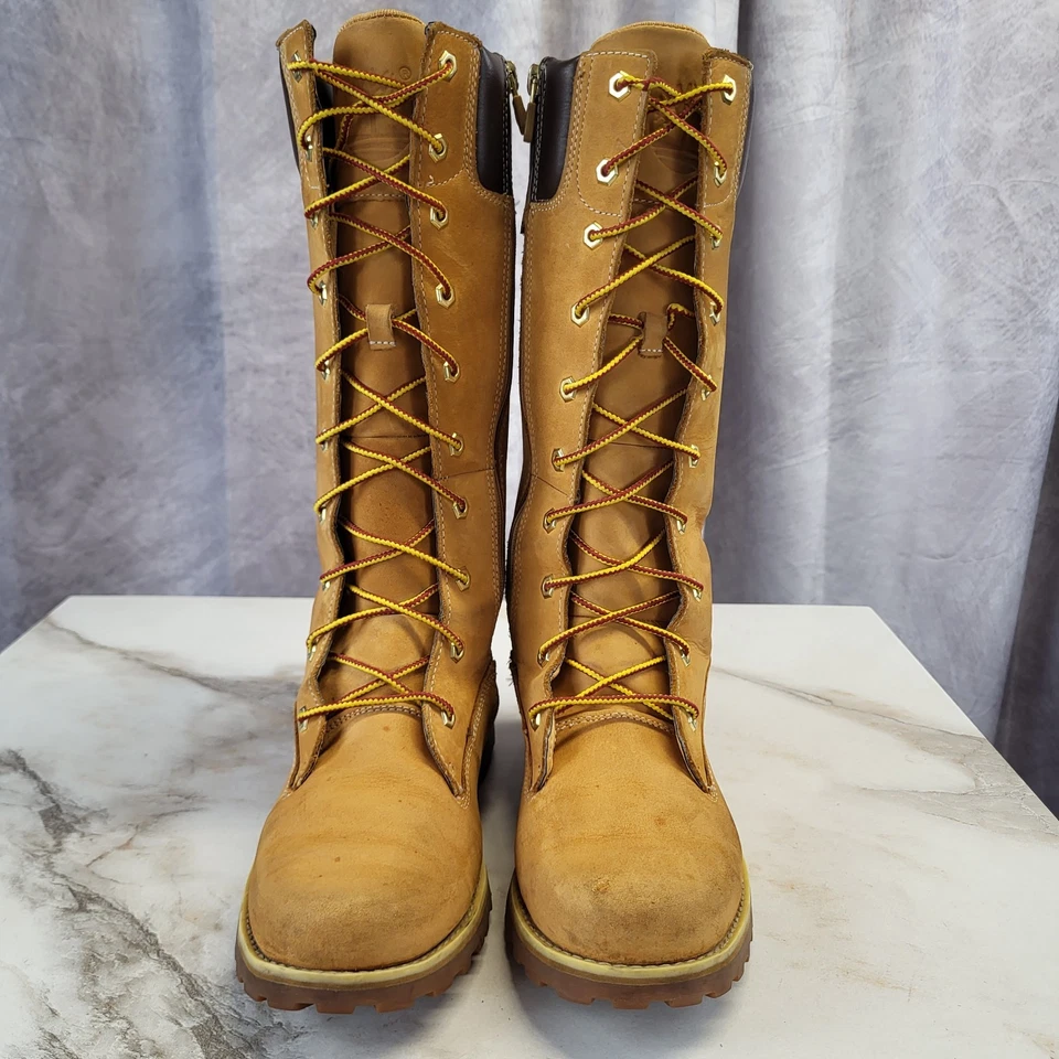 Timberland Botas de Trail Hasta la Rodilla con Cordones Trigo Asfalto Niña Talla 6/Mujer 8 Foto 3 de 4