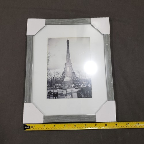 Picture Frame Set 4pc 8x10 Ash Gray Faux Wood White Matte Mantel Shelf Decor - Picture 8 of 9
