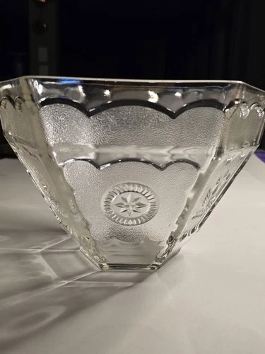 Vtg Federal Glass Eagle Stars Americana Bowl 1950s-60s Large 4th Of July