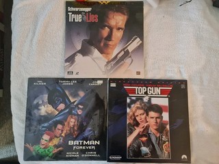 3 Laserdisc Top Gun True Lies Batman Forever