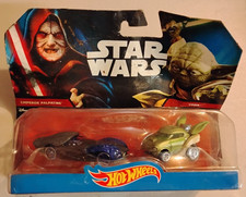Hot Wheels Emperor Palpatine Yoda Star Wars Die Cast 2 Pack New 2014