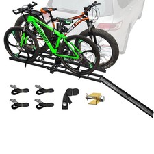 Bike Rack Hitch Mount with Ramp for 2 Bikes - Platform Ebike Rack Fits Fat Tires