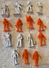 VINTAGE 1970 LOUIS MARX NASA APOLLO ASTRONAUT FIGURES 2 1/4" ORANGE WHITE