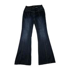 Judy Blue Jeans Womens Size 7/28 Flare Fit Carson City Front Seam Dark Wash Blue