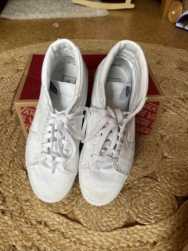 Men’s Vans Trainers - White - Size 7 - SK8-HI Canvas - Picture 12 of 14