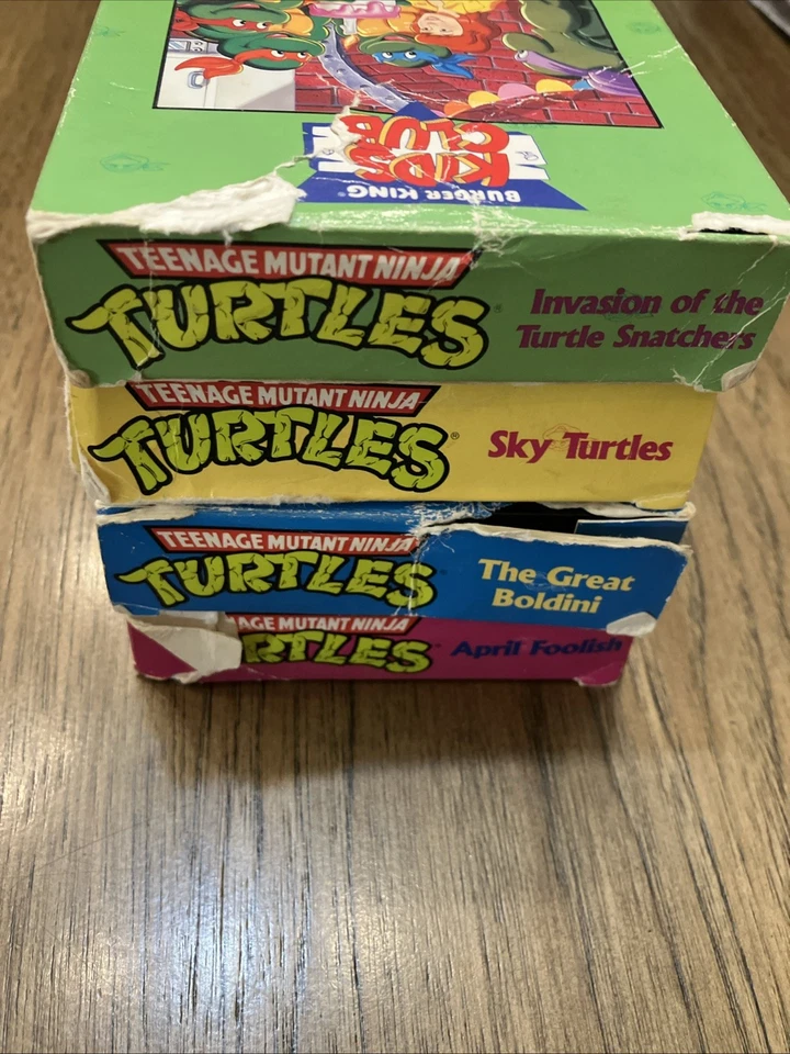 TMNT Teenage Mutant Ninja Turtles Burger King KIDS CLUB VHS Set of 4 - Image 3 of 4