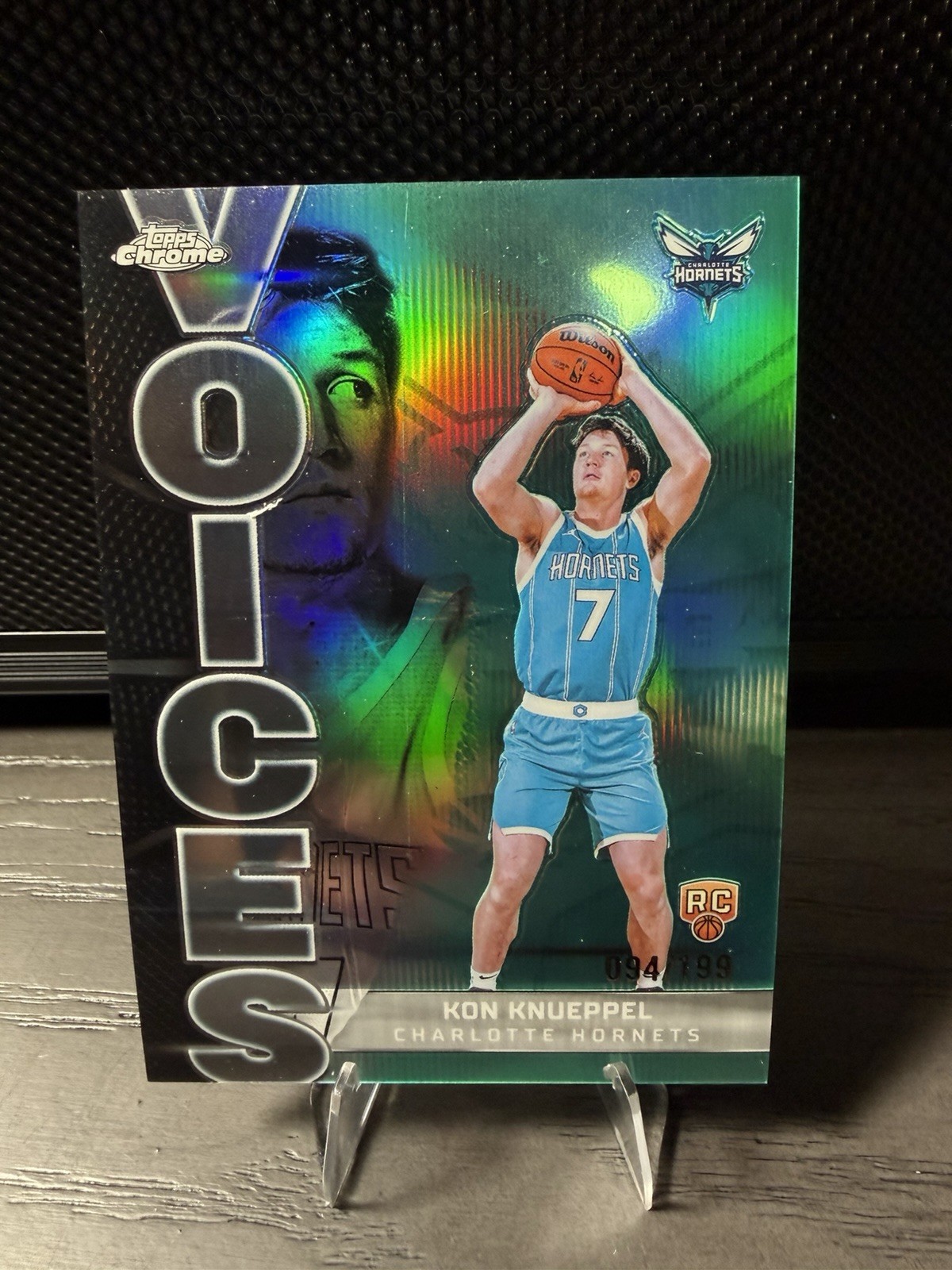 2025-26 Topps Chrome - Voices Kon Knueppel #VS-9 Aqua Refractor /199 (RC)