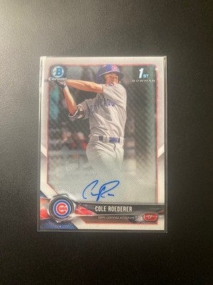 2018 Bowman Chrome Draft Cole Roederer 1st Auto Rookie RC Autograph #CDA-CR Cubs