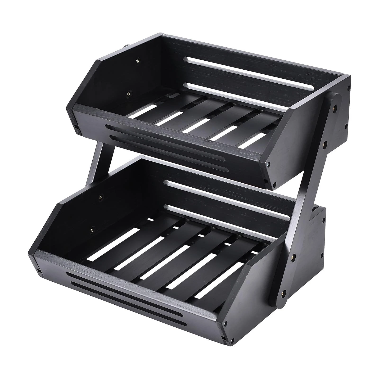 VIKEYHOME Kitchen Organizer with 2Tier Bamboo Fruit Basket – Large Capacity, ...