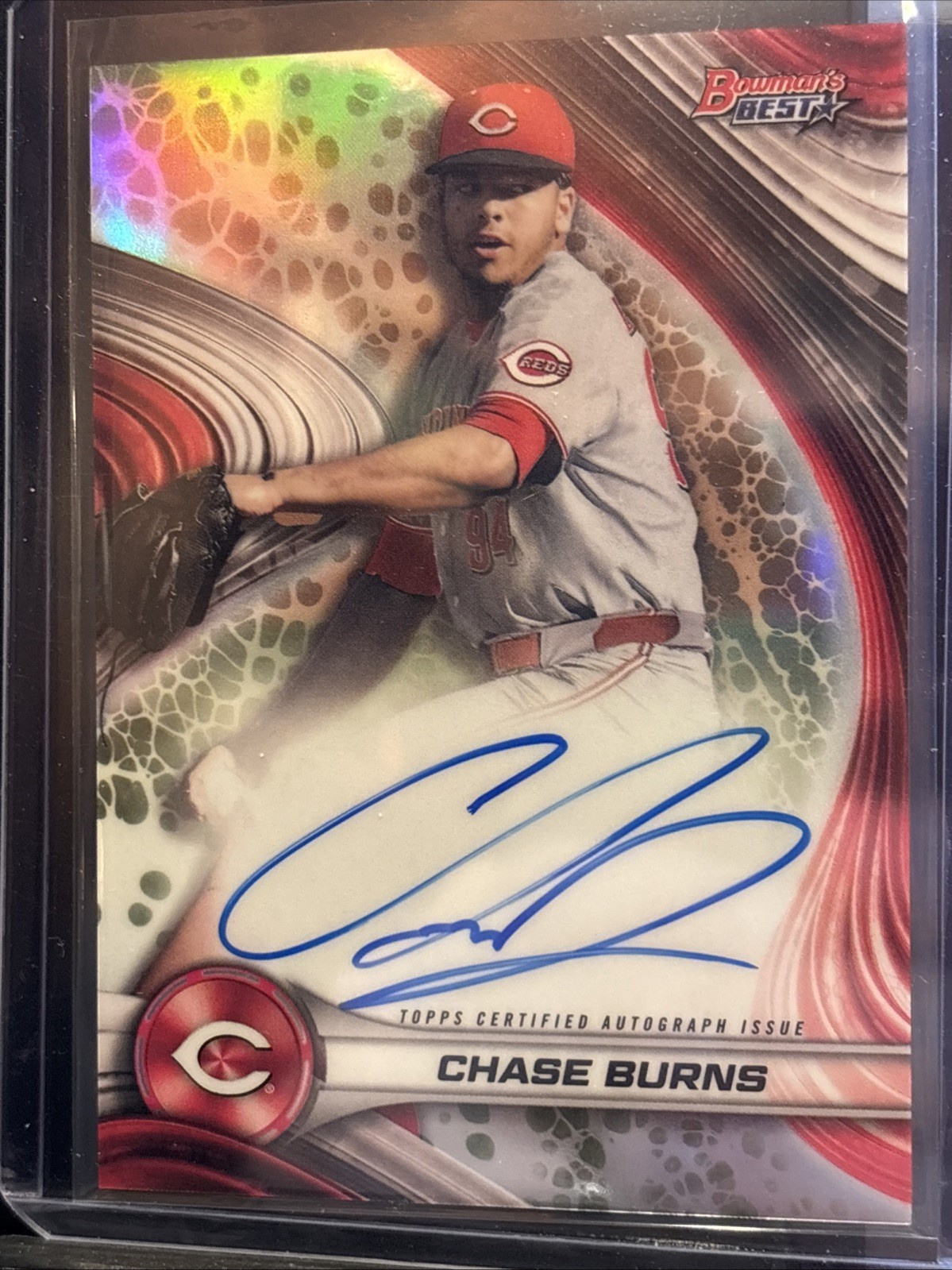 2024 Bowman’s Best Chase Burns Auto RC Refractor B24-cb Reds