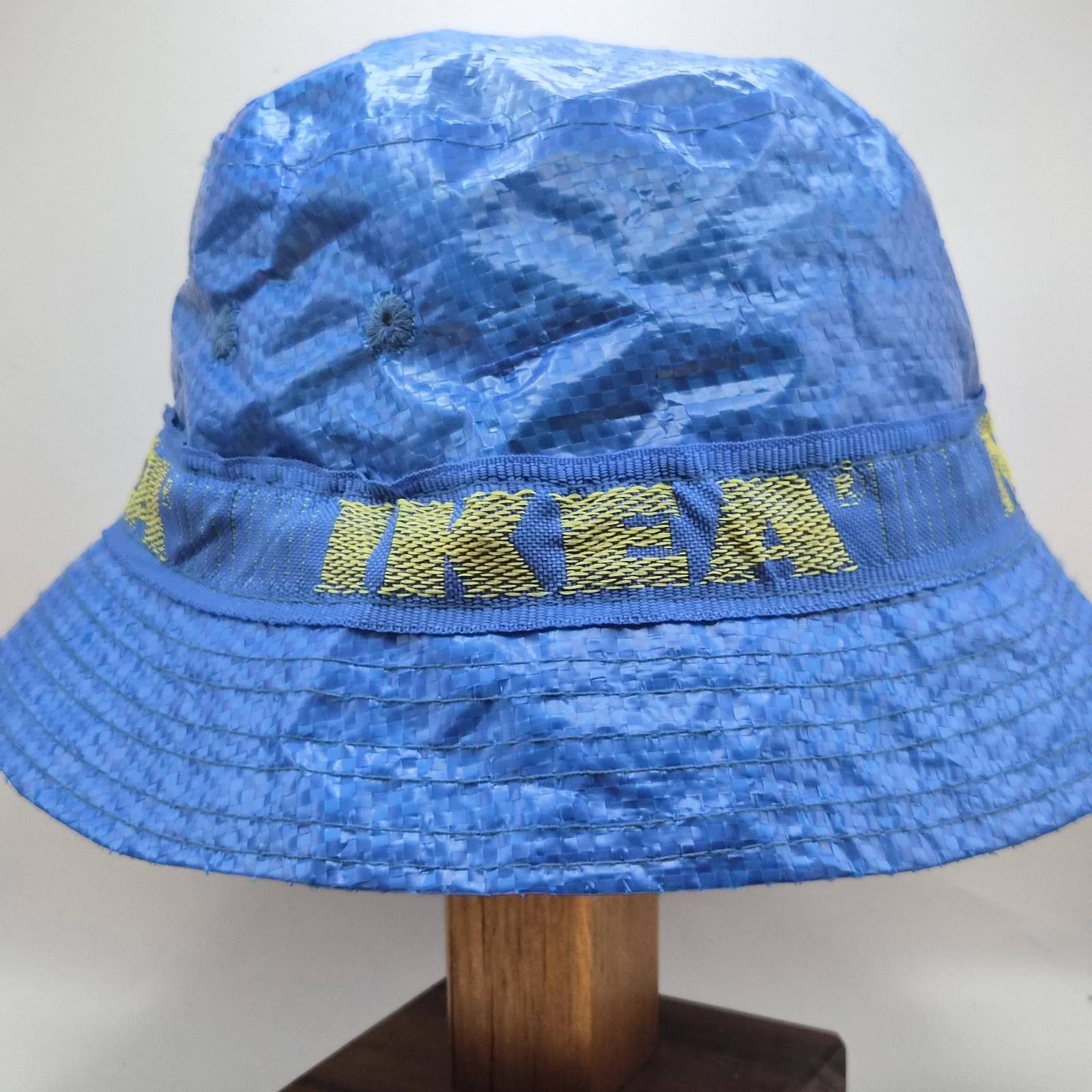 IKEA FRAKTA Blue Bucket Hat Woven Bag Material Logo Cap Promo Aus