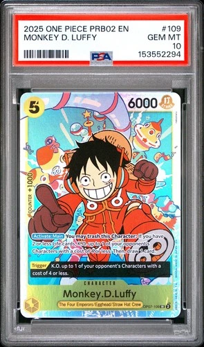 One Piece PRB02-Prem Booster Best Vol.2 - Monkey D Luffy #OP07-109 SR - PSA 10