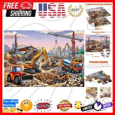 100 Piece Puzzles for Kids Ages 4-6 6-8 8-10, 100 Piece Construction Site Lea...
