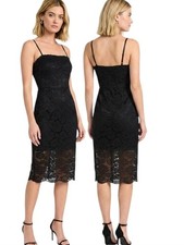 EXPRESS Black Corded Lace Bodycon Cocktail Dress - Size 6