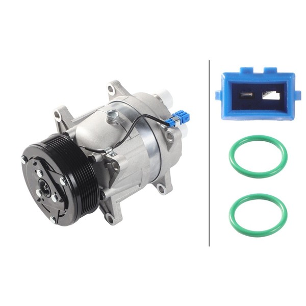 Klimakompressor 12 V Ø 118 Mm Hella Iam-Expertise Passend FüR U.A. VW Golf-image