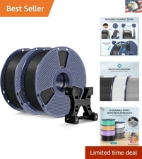 SUNLU 2kg PETG Filament 1.75mm - Black Refillable Spool for Bambulab 3D Printers