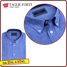 camicia uomo TAGLIE FORTI camicie manica corta cotone lino da 2xl a 8xl Maxfort